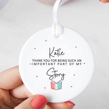 Personalised Thank You Being Party Of My Story - Storybook Ornament
