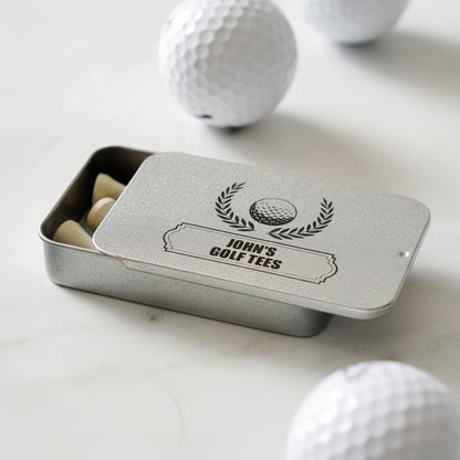 Personalised Name Golf Tees Metal Tin
