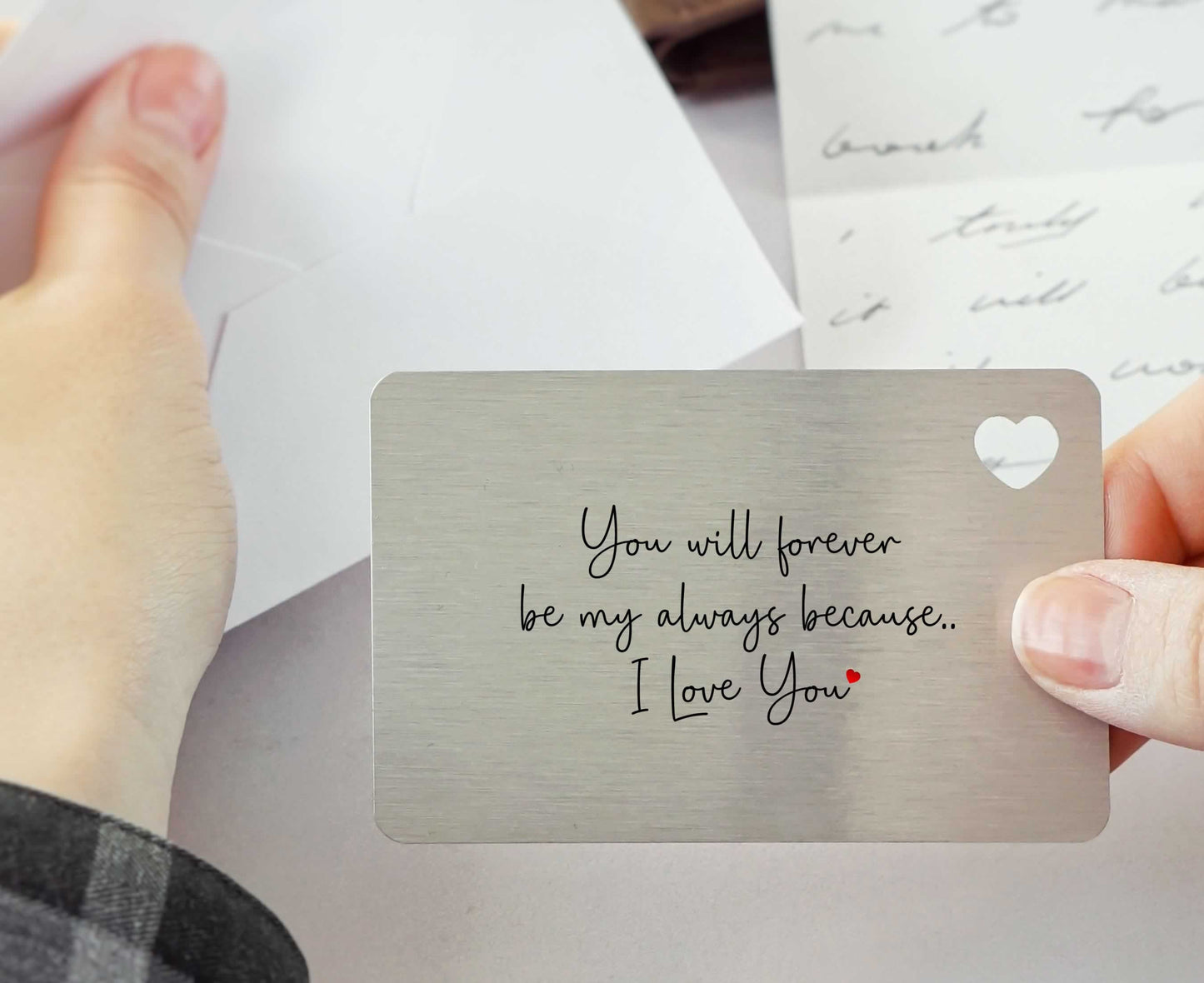 You Will Forever Be My Always Metal Wallet Sentimental Card