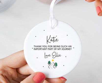 Personalised Thank You Journey Ceramic Keepsake Ornament Gift