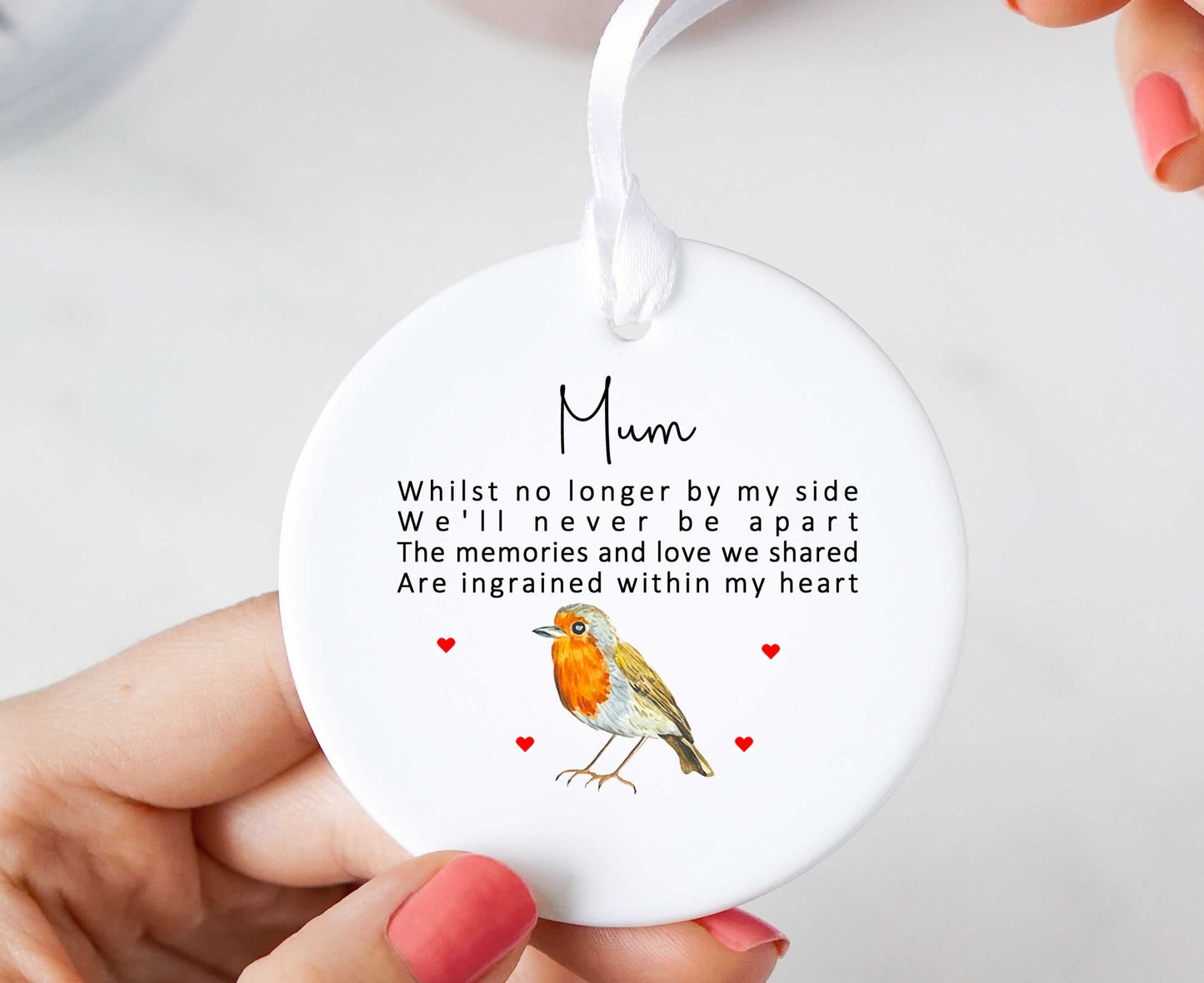Personalised Robin Memorial Ceramic Ornament