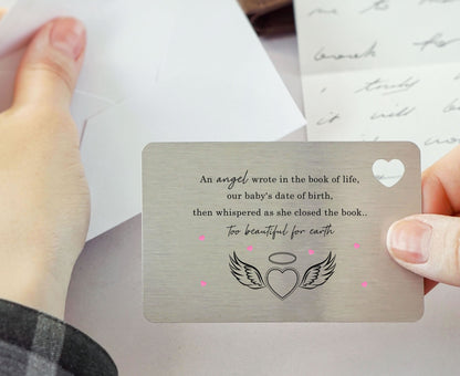 Baby Loss Memorial Metal Wallet Card: Angel Poem Keepsake