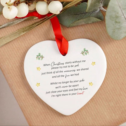 When Christmas Starts Without Me Remembrance Christmas Tree Ceramic Ornament