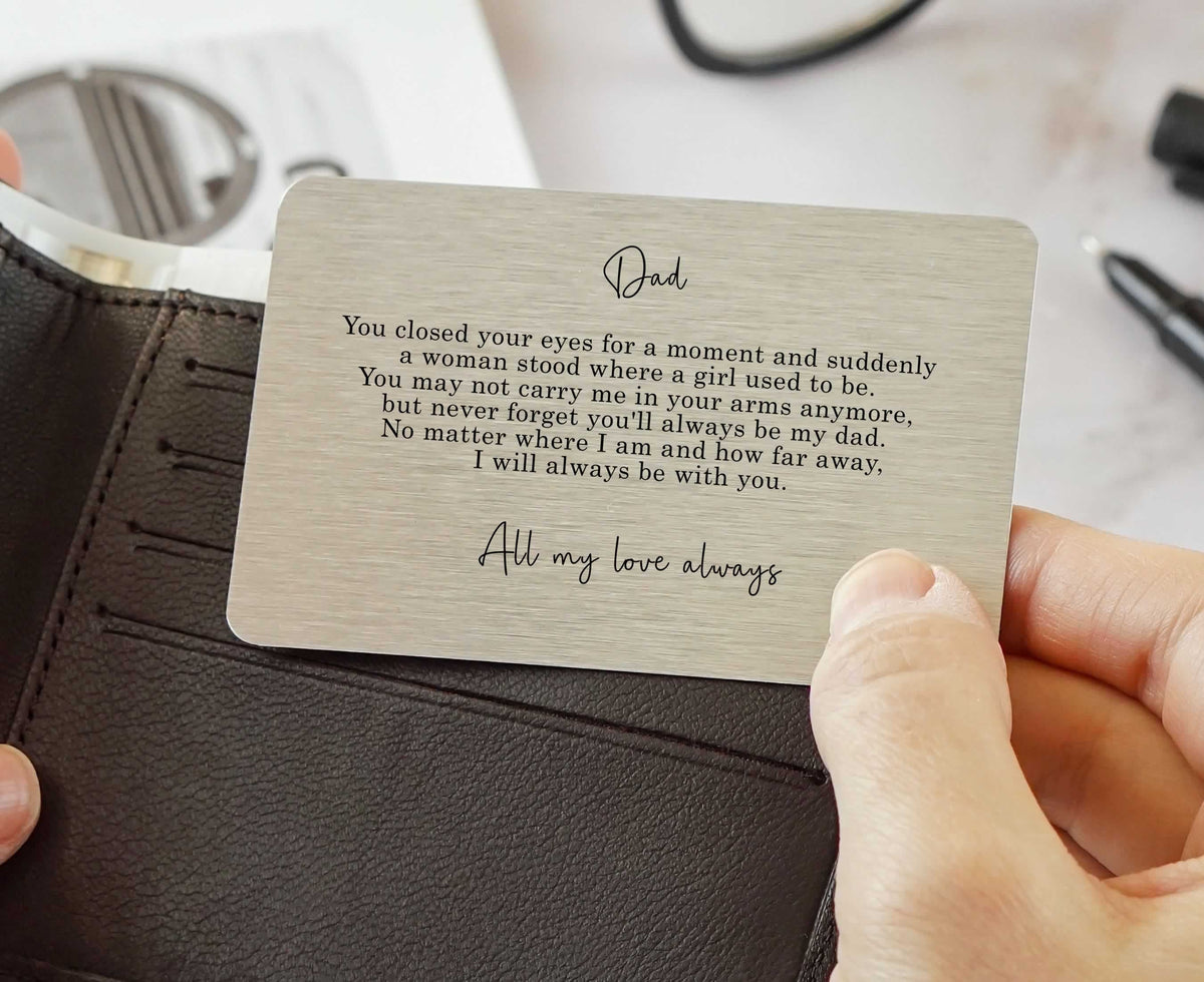 To Dad Sentimental Poem Metal Wallet Card