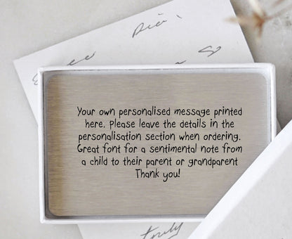 Personalised Sentimental Keepsake Wallet Card Child's Handwriting Font