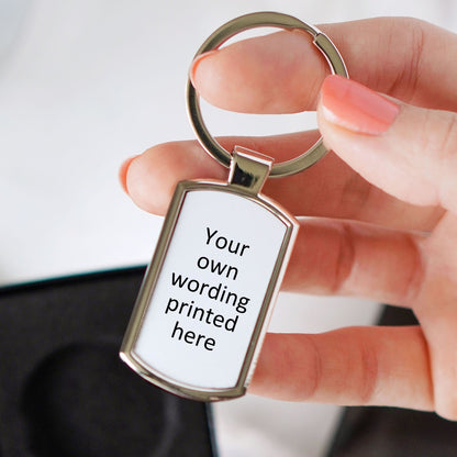 Personalised Your Own Wording Metal Keyring