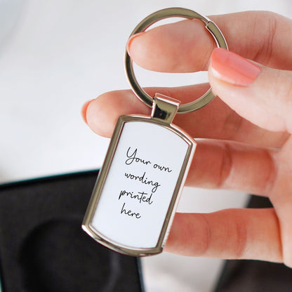 Personalised Your Own Wording Metal Keyring