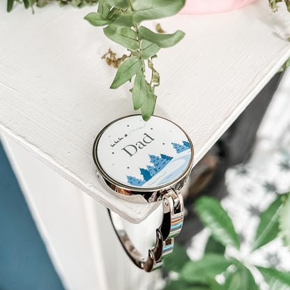 Personalised Christmas Stocking Holder Hook Snowscape Design