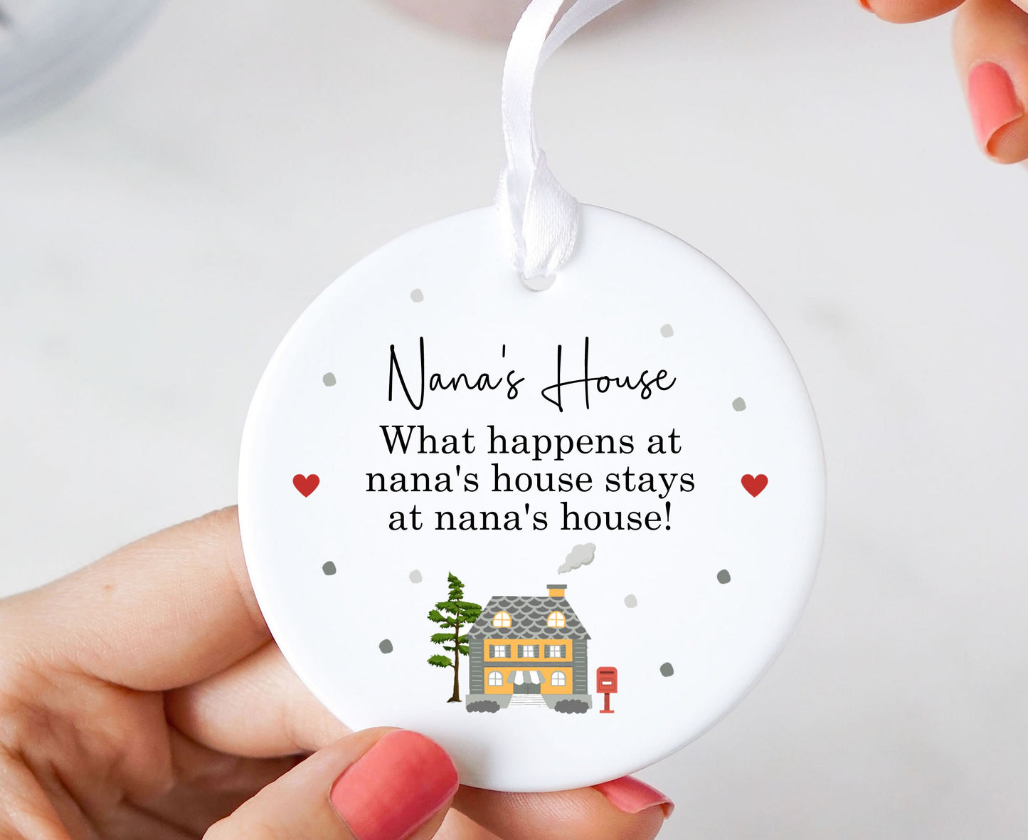 Nanny's House Poem Ceramic Hanging Ornament