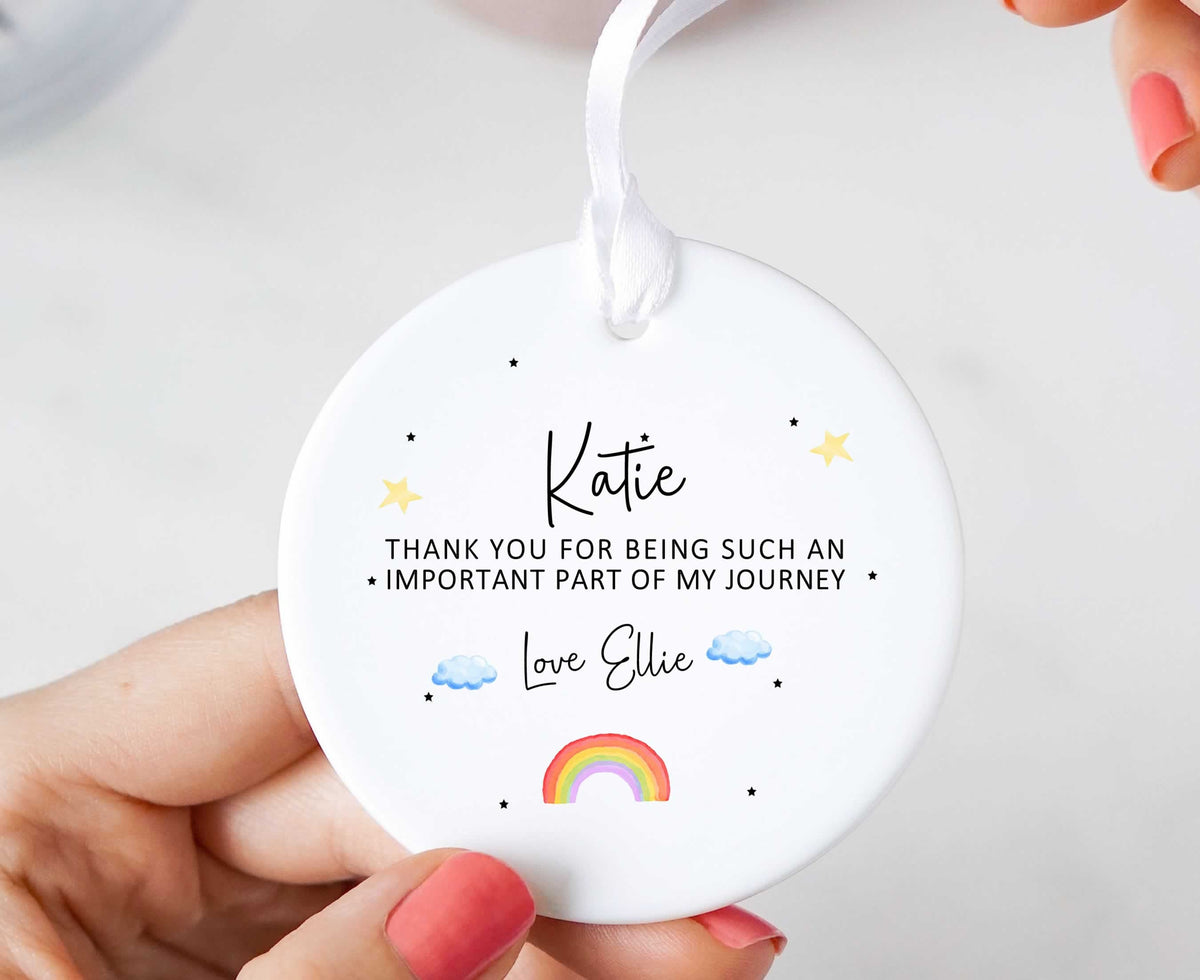 Personalised Thank You Journey Ceramic Hanging Ornament