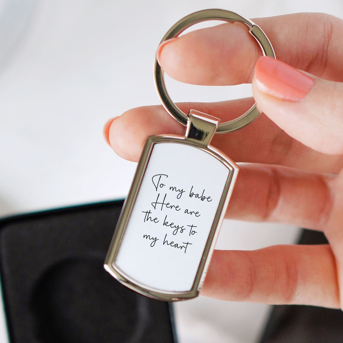 Personalised Your Own Wording Metal Keyring