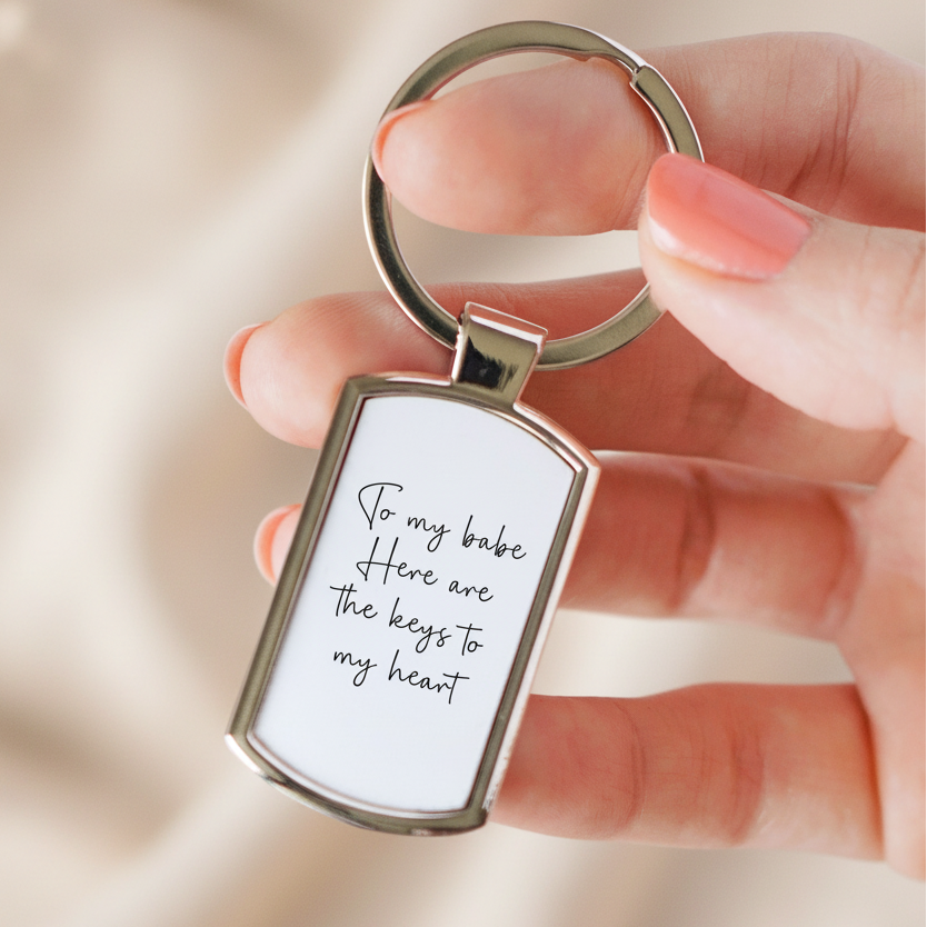 Personalised Your Own Wording Metal Keyring