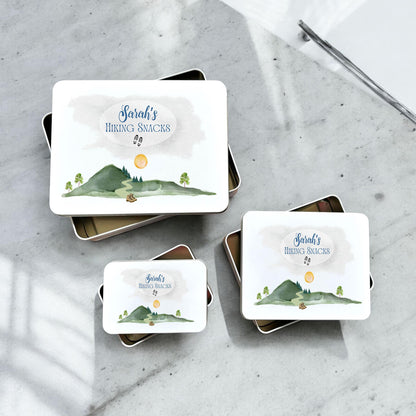Personalised Hiking Snacks Metal Tin