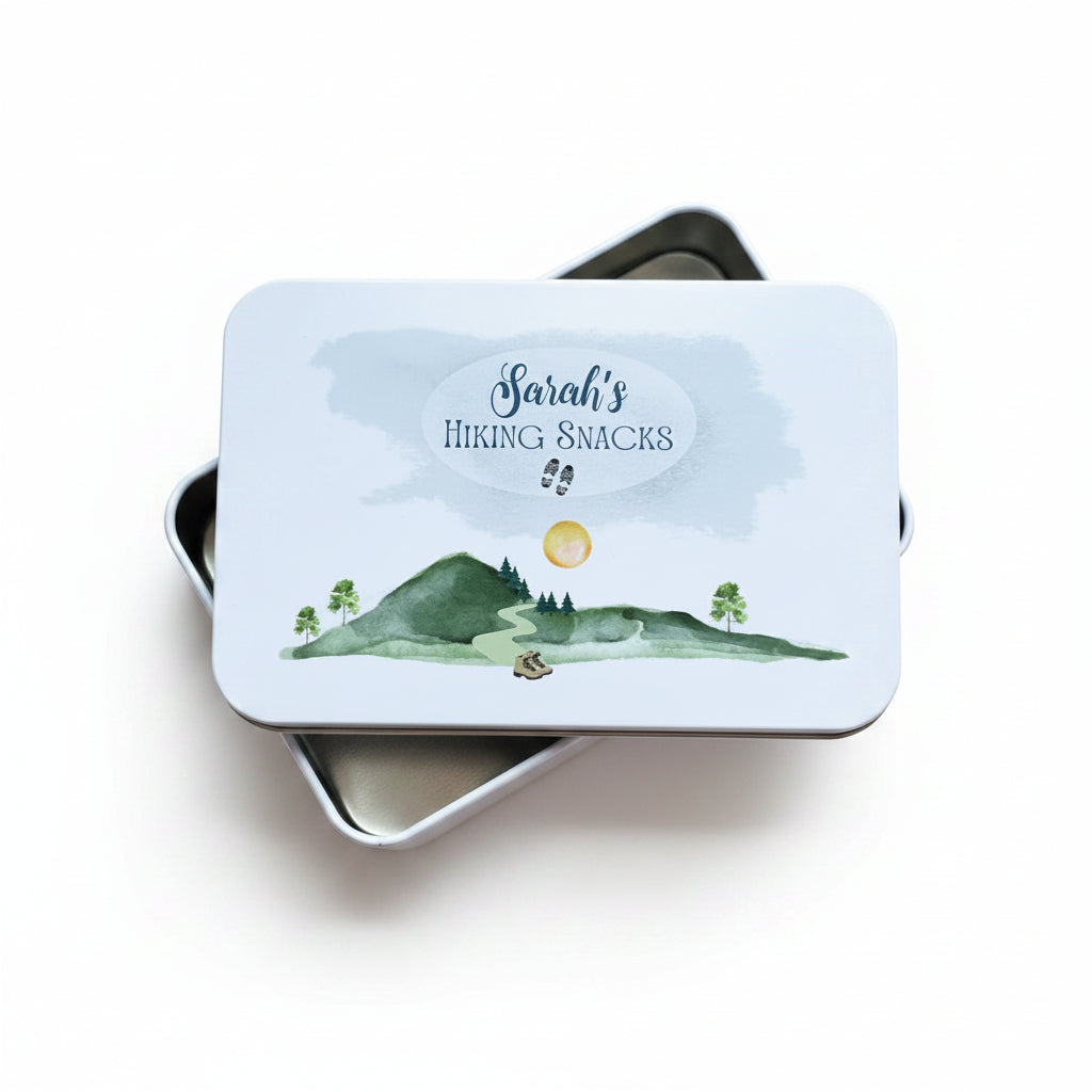 Personalised Hiking Snacks Metal Tin