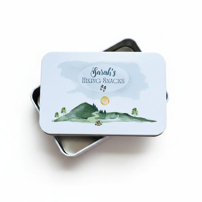 Personalised Hiking Snacks Metal Tin