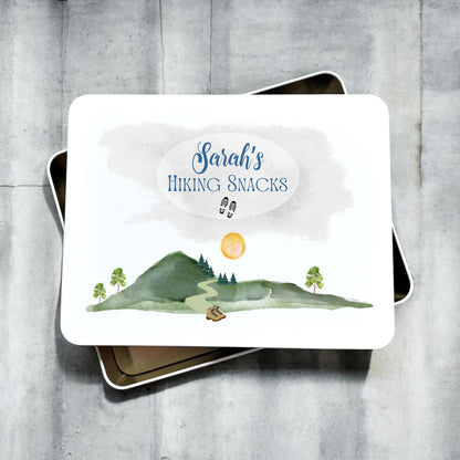 Personalised Hiking Snacks Metal Tin