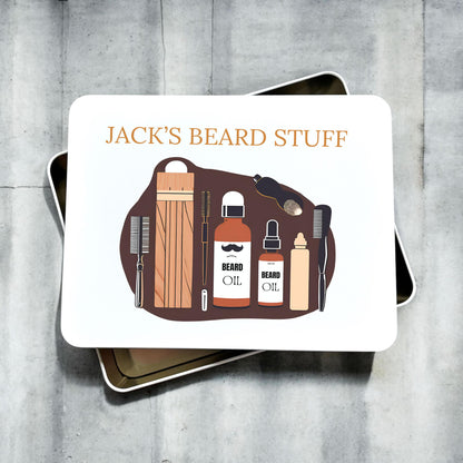 Personalised Shaving Beard Grooming Storage Tin