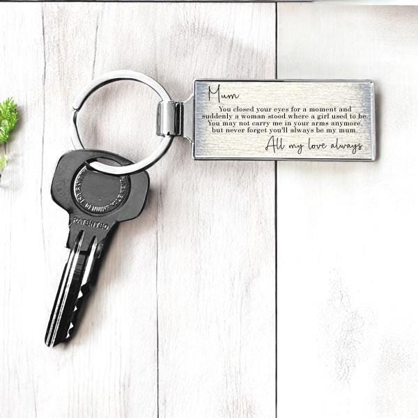 Mum From Daughter or Son Poem Metal Keyring