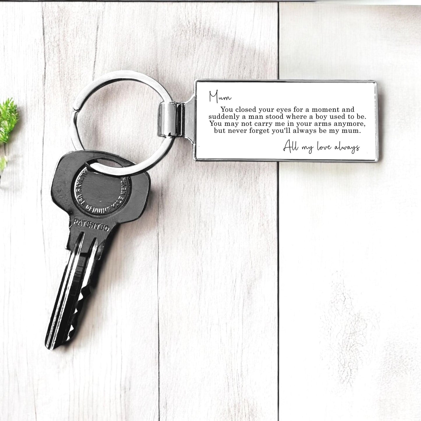 Mum From Daughter or Son Poem Metal Keyring