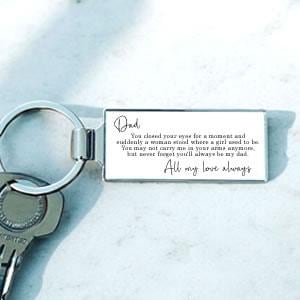 Dad From Daughter or Son Poem Metal Keyring