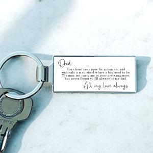 Dad From Daughter or Son Poem Metal Keyring