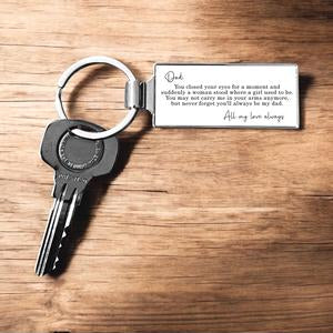 Dad From Daughter or Son Poem Metal Keyring