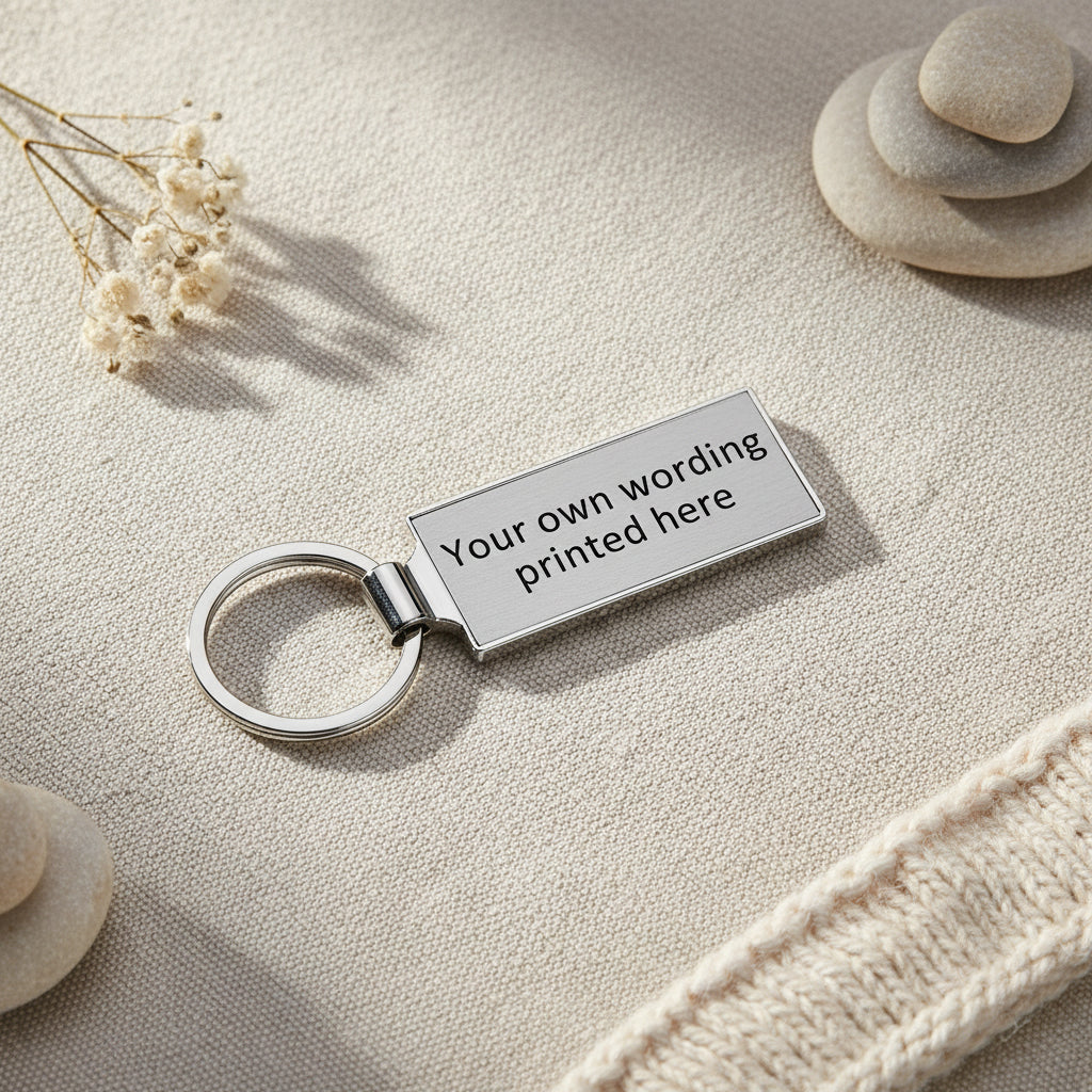 Personalised Your Own Wording Metal Keyring