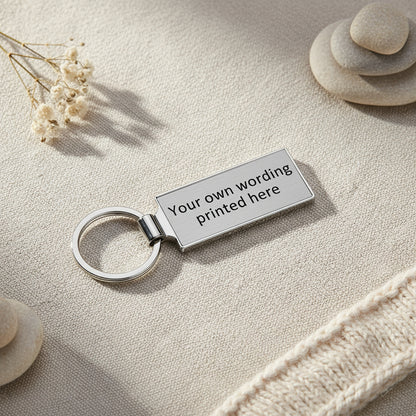Personalised Your Own Wording Metal Keyring