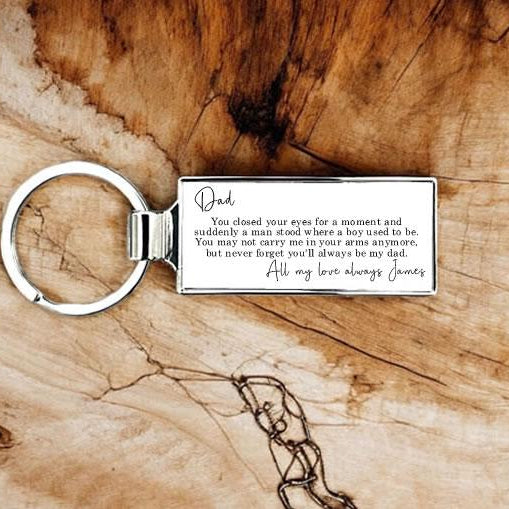 Personalised Dad Sentimental Poem Metal Keyring