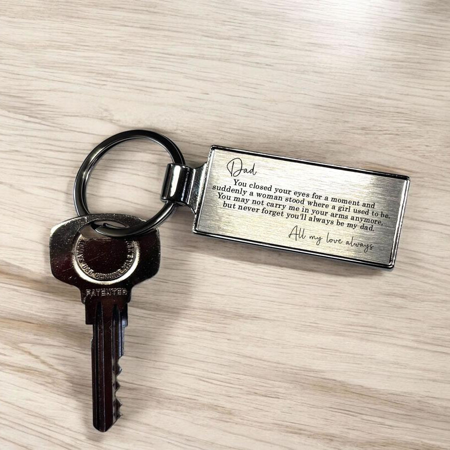 Dad From Daughter or Son Poem Metal Keyring