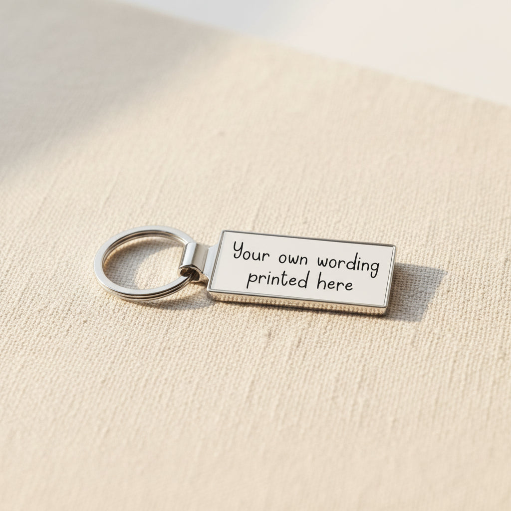 Personalised Your Own Wording Metal Keyring