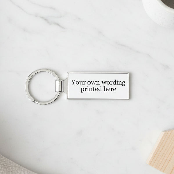 Personalised Your Own Wording Metal Keyring