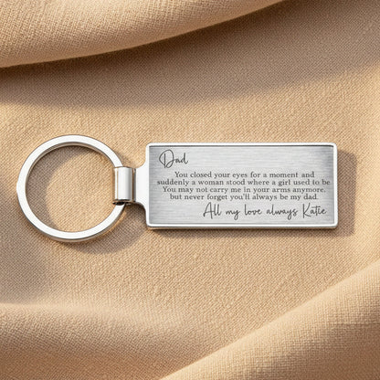Personalised Dad Sentimental Poem Metal Keyring