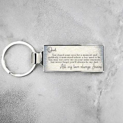 Personalised Dad Sentimental Poem Metal Keyring