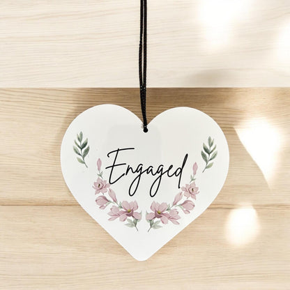 Engaged Vacant Heart Shaped Double Sided Hanging Metal Sign