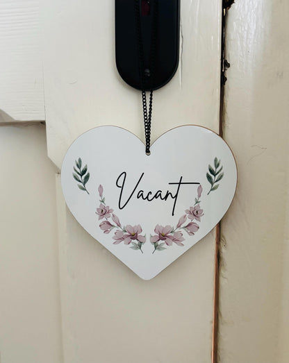 Engaged Vacant Heart Shaped Double Sided Hanging Metal Sign