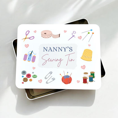 Personalised Sewing Metal Storage Tin