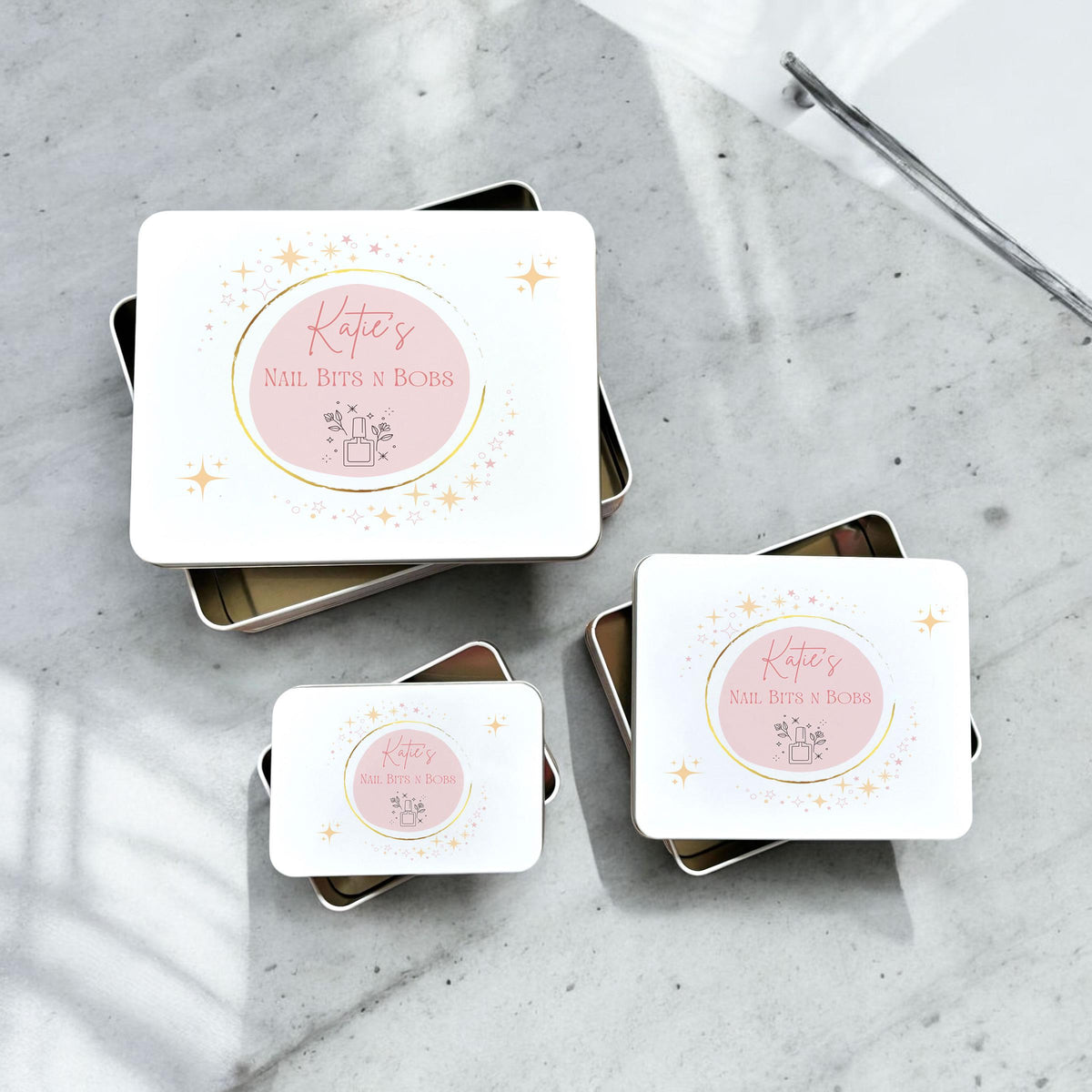 Personalised Nail Varnish Bits N Bobs Metal Storage Tin