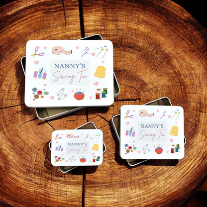 Personalised Sewing Metal Storage Tin