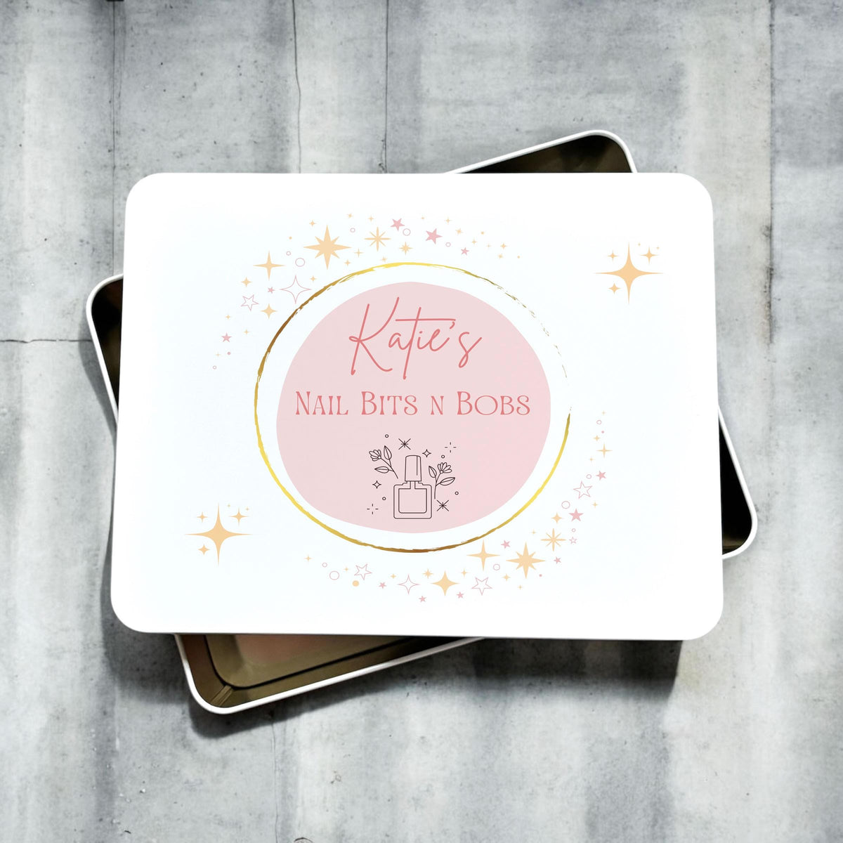Personalised Nail Varnish Bits N Bobs Metal Storage Tin
