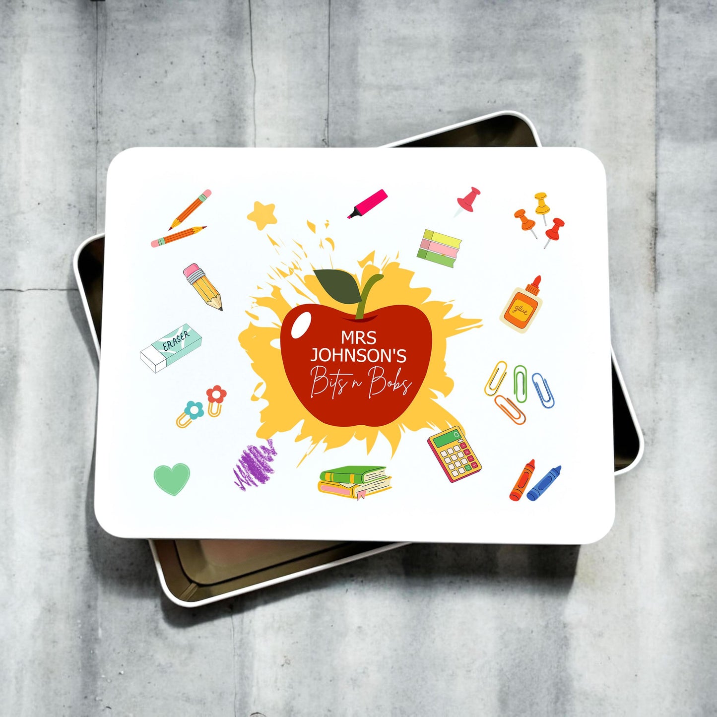 Personalised Teachers TA Bits N Bobs Metal Storage Tin