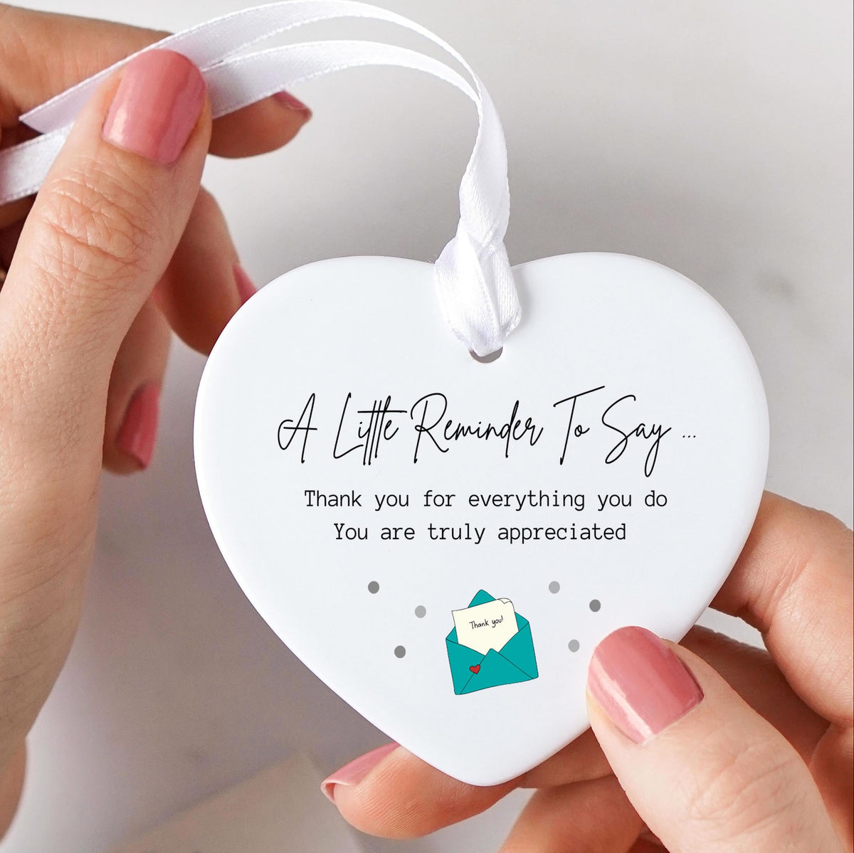 Thank You For Everything You Do Ceramic Heart Ornament