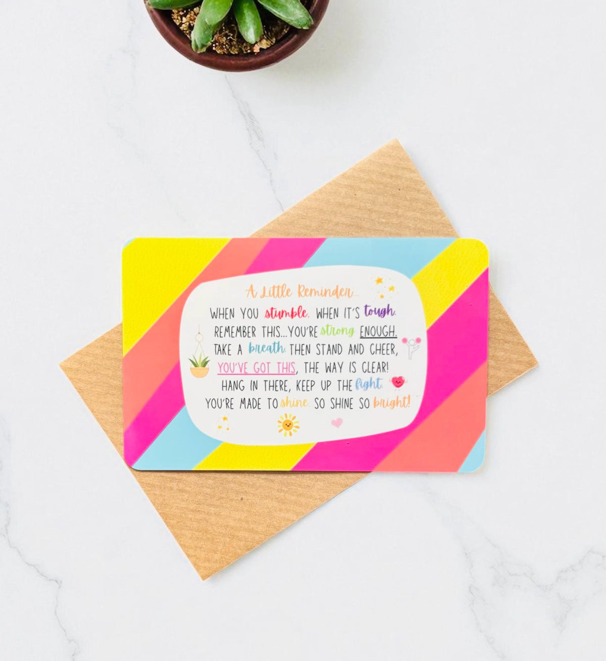 Inspirational Rhyming Poem Wording Wallet Card