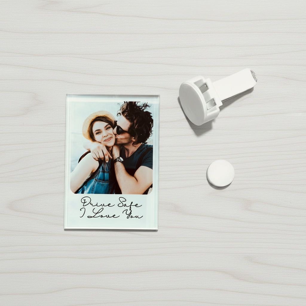 Personalised Photo Camera Print Style Car Air Freshener Vent Clip