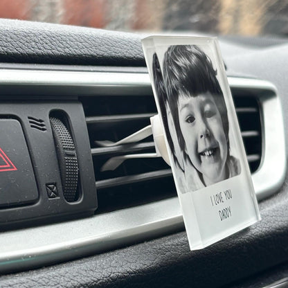 Personalised Photo Camera Print Style Car Air Freshener Vent Clip
