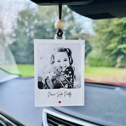 Personalised Car Mirror Ornament Photo Picture Accessory Charm
