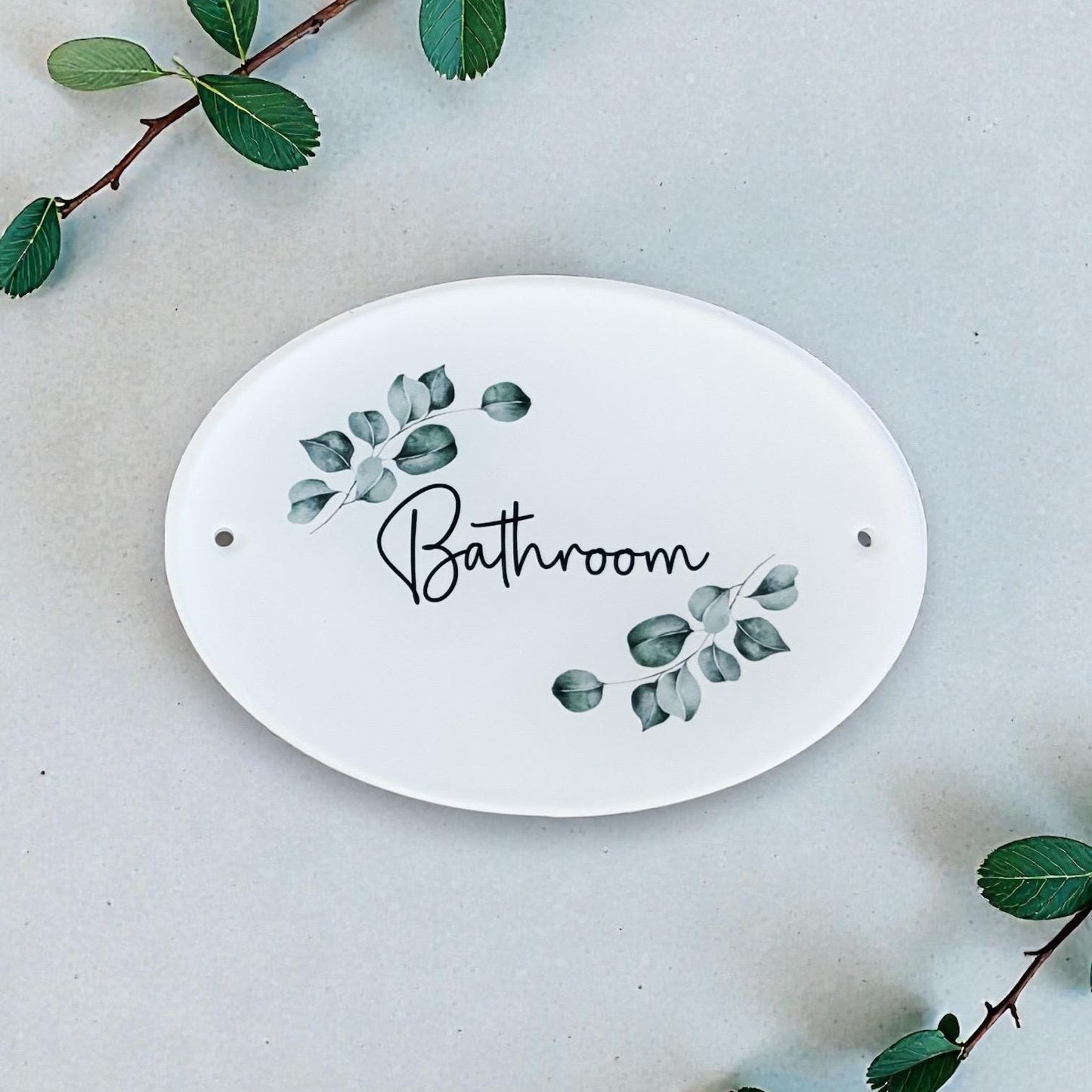 Eucalyptus Home Decor Door Sign - Bathroom or Toilet