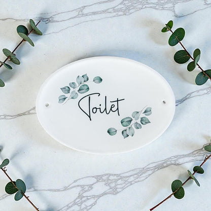 Eucalyptus Home Decor Door Sign - Bathroom or Toilet