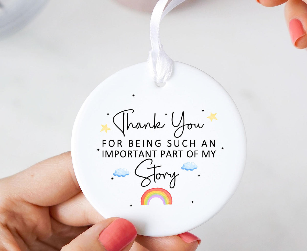Thank You For Being Part Of My Story Rainbow Ceramic Ornament