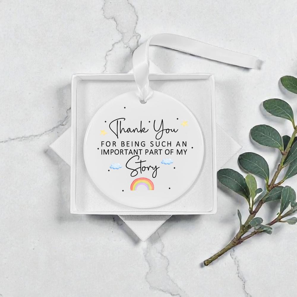 Thank You For Being Part Of My Story Rainbow Ceramic Ornament